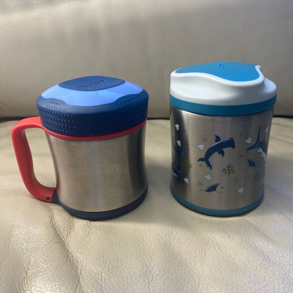 2 Contigo 10 oz Food Jar Thermos Lunch Insulated Sharks BPA free. clean